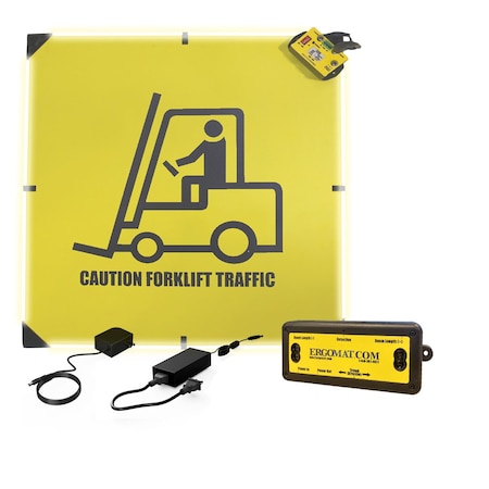 Ergomat In & Out Lidar Directional Sensor Combo, Double Sided Sign, Extended Range LED-1X-LIDARX-WARNING-24D